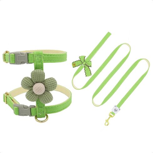 Dog Harness with Beauty Plush Florets Pet Walking Training Adjustable for Small Medium Dogs Cute Dog Harness Puppy Harness Small Dog Vest for Girl Easy Control Dog Vest Harness（Yellow,M） in Saudi Arabia