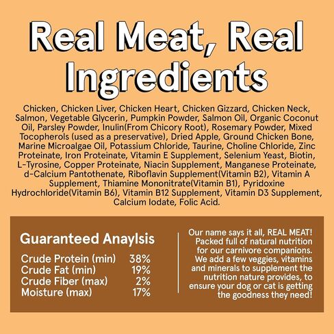 Real Meat Boosters Air Dried Dog Food w/Real Chicken & Wild-Caught Salmon for Enhanced Skin & Coat Support - 2lbs of Grain-Free, High Protein, Real Meat Dog Food Enriched w/Organic Coconut Oil in Kuwait