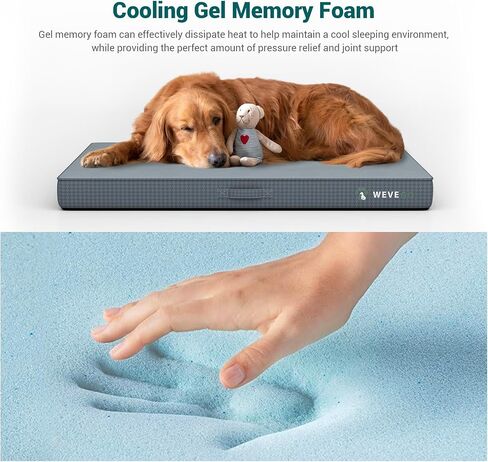 Jumbo Dog Bed, Orthopedic Dog Bed with Thick Gel Memory Foam Support, Durable Flannel Fabric with Removable Cover & Waterproof Liner Dog Beds in Saudi Arabia