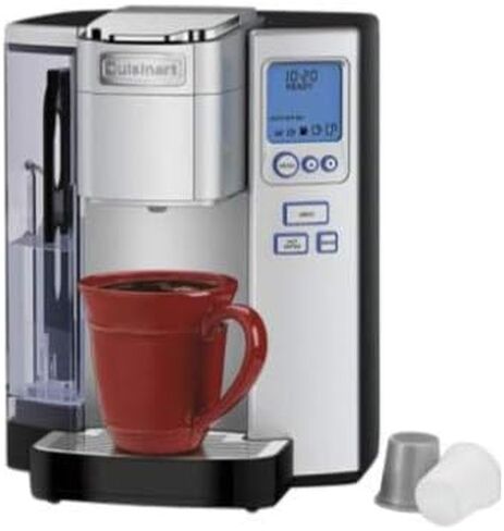 Cuisinart SS-10P1 Single Serve Coffee Maker with Built-in Frother, Hot and Iced Coffee Options Bundle with 96-count Arabica coffee blend, 12-count Colombian Roast K-Cup, and Steel Tumbler (4 Items) in Saudi Arabia