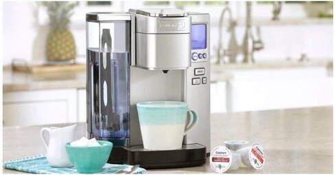 Cuisinart SS-10P1 Single Serve Coffee Maker with Built-in Frother, Hot and Iced Coffee Options Bundle with 96-count Arabica coffee blend, 12-count Colombian Roast K-Cup, and Steel Tumbler (4 Items) in Saudi Arabia