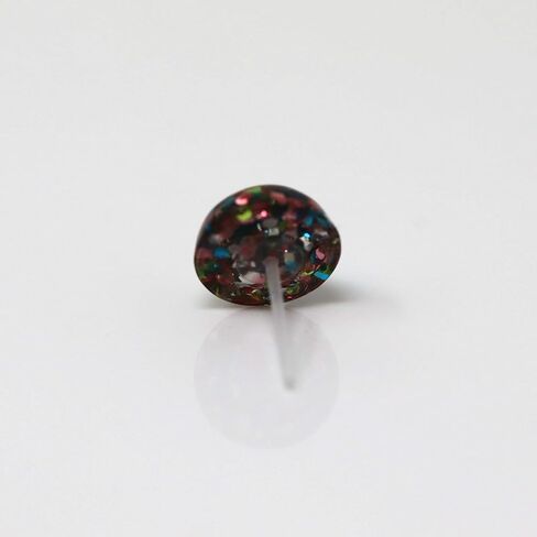 Glitter Filled Resin Earrings on Plastic Posts 10mm (Pink/Aqua/Silver/Green) in Saudi Arabia