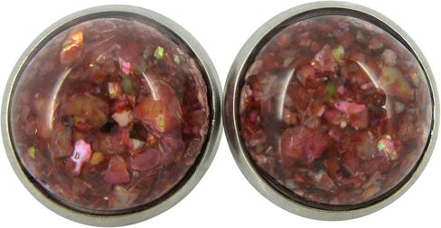 Stainless Steel Faux Shell Stud Earrings 12mm (Spring Green) in Saudi Arabia