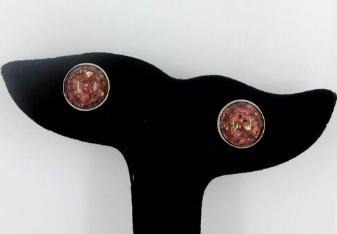 Stainless Steel Faux Shell Stud Earrings 12mm (Spring Green) in Saudi Arabia
