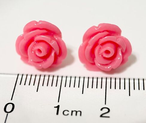 Hypoallergenic Cute Bunny Strawberry Stud Earrings on Plastic Posts with Rose, 12mm (yellow) Metal Free (pink) in Saudi Arabia