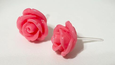 Hypoallergenic Cute Bunny Strawberry Stud Earrings on Plastic Posts with Rose, 12mm (yellow) Metal Free (pink) in Saudi Arabia