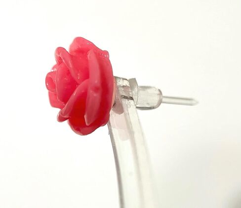 Hypoallergenic Cute Bunny Strawberry Stud Earrings on Plastic Posts with Rose, 12mm (yellow) Metal Free (pink) in Saudi Arabia