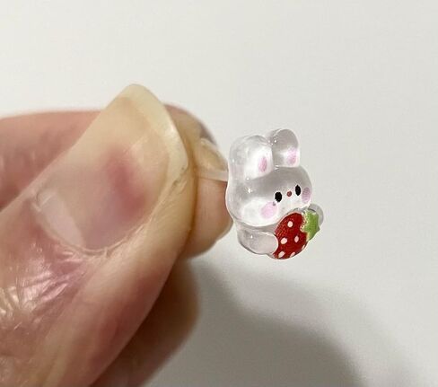 Hypoallergenic Cute Bunny Strawberry Stud Earrings on Plastic Posts with Rose, 12mm (yellow) Metal Free (pink) in Saudi Arabia