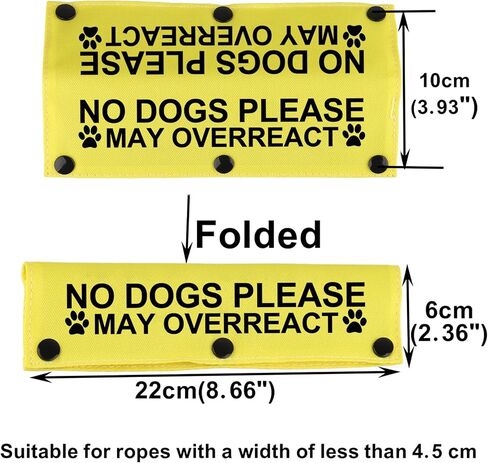 Funny Dog Leash Sleeve No Dogs Please May Overreact Dog Leash Wrap Sleeve Alert Tag Pet Birthday Gift (May Overreact-YE Sleeve) in Kuwait