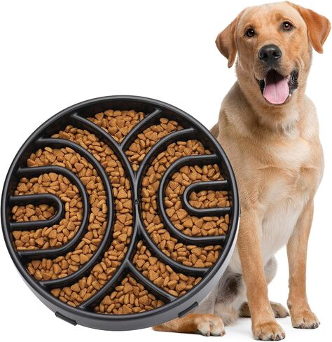WHIPPY Slow Feeder Dog Bowls Anti-Choking Maze Dog Food Bowl Anti-Slip Interactive Dog Puzzle Feeder Dog Bowl Pet Bowl for Large Medium Dogs,Grey in Saudi Arabia