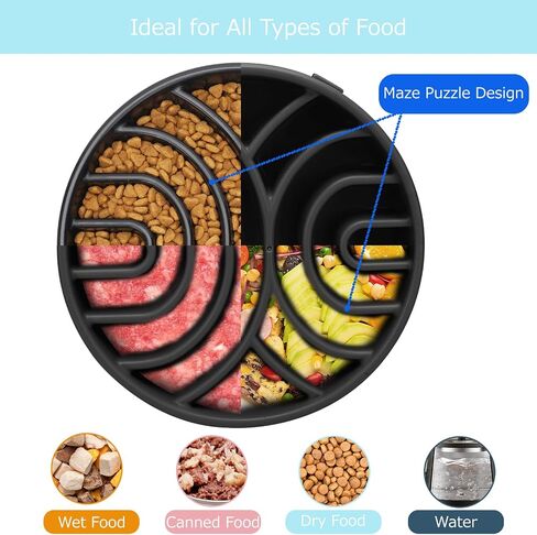 WHIPPY Slow Feeder Dog Bowls Anti-Choking Maze Dog Food Bowl Anti-Slip Interactive Dog Puzzle Feeder Dog Bowl Pet Bowl for Large Medium Dogs,Grey in Saudi Arabia