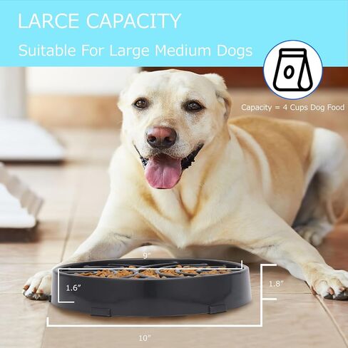 WHIPPY Slow Feeder Dog Bowls Anti-Choking Maze Dog Food Bowl Anti-Slip Interactive Dog Puzzle Feeder Dog Bowl Pet Bowl for Large Medium Dogs,Grey in Saudi Arabia