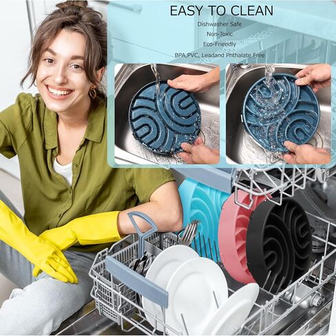 WHIPPY Slow Feeder Dog Bowls Anti-Choking Maze Dog Food Bowl Anti-Slip Interactive Dog Puzzle Feeder Dog Bowl Pet Bowl for Large Medium Dogs,Grey in Saudi Arabia