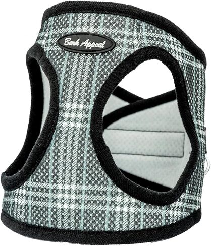 Bark Appeal Black Plaid Step-in Dog Harness for Small-Medium Pets – Updated Sizing, Re-Measuring is Essential – Soft Vest Harness – Anti-Choke with Adjustable Strap & Heavy Duty Clip – XXS in Saudi Arabia