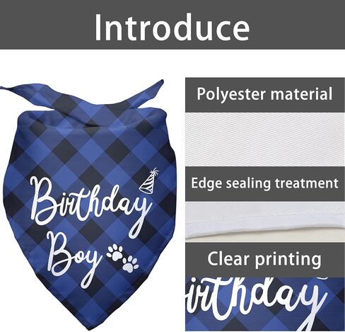 عيد ميلاد صبي كلب عيد ميلاد باندانا مثلث وشاح صور الدعامة الكلب وشاح لحفلة عيد ميلاد الكلب الحيوانات الأليفة الملحقات لهدايا محبي الكلاب هدايا محبي الحيوانات الأليفة in Kuwait