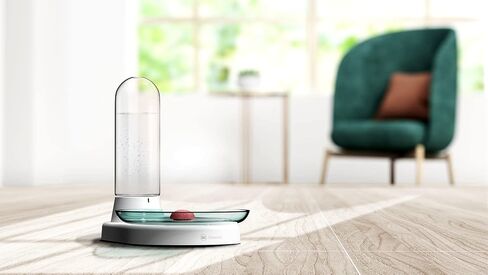 Non-Electric Pet Fountain, No-Filter Cat Fountain Quiet Automatic Pet Drinking Fountain to Keep Your Cats and Dogs with Clean Water Every Day with Glass Plate (Green) in Saudi Arabia