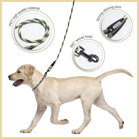 NVTED Waterproof Dog Leash Durable Waterproof Odor Proof Premium PVC Pet Lead Fast Clasp Adjustable Lengths for Traffic Control Safety for Medium Large Dogs - 4ft, Green in Kuwait