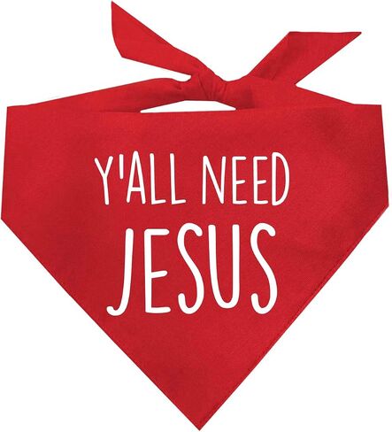 Y'all Need Jesus Dog Bandana (159 Red, One Size) in Saudi Arabia