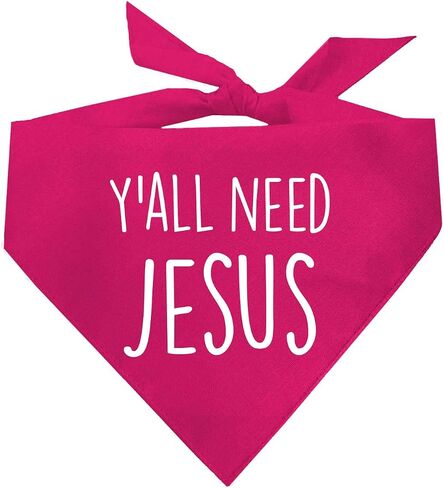 Y'all Need Jesus Dog Bandana (159 Red, One Size) in Saudi Arabia