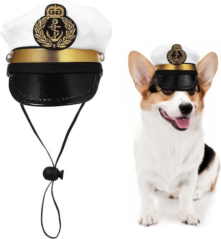 2pcs Captains Sailor Hat For a Dog, Cat Captain Hat Puppy Dog Captains Outfit Halloween Cosplay Costume Photo Props in Saudi Arabia