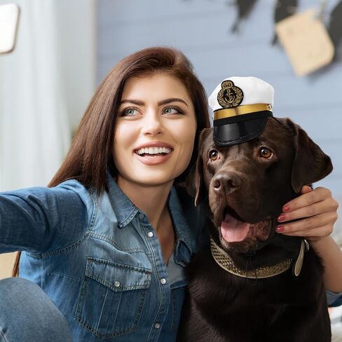 2pcs Captains Sailor Hat For a Dog, Cat Captain Hat Puppy Dog Captains Outfit Halloween Cosplay Costume Photo Props in Saudi Arabia