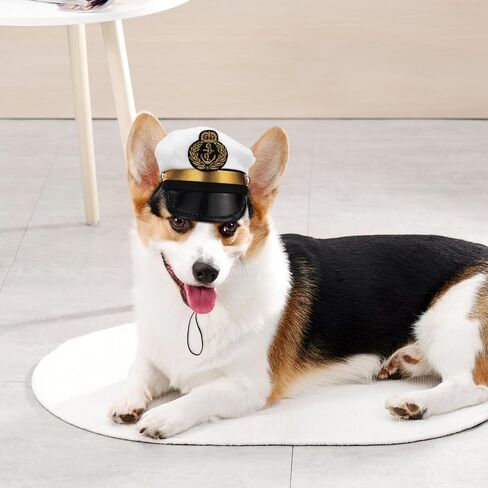 2pcs Captains Sailor Hat For a Dog, Cat Captain Hat Puppy Dog Captains Outfit Halloween Cosplay Costume Photo Props in Saudi Arabia