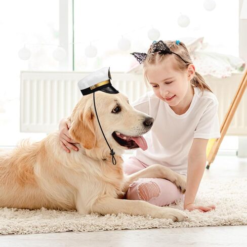2pcs Captains Sailor Hat For a Dog, Cat Captain Hat Puppy Dog Captains Outfit Halloween Cosplay Costume Photo Props in Saudi Arabia