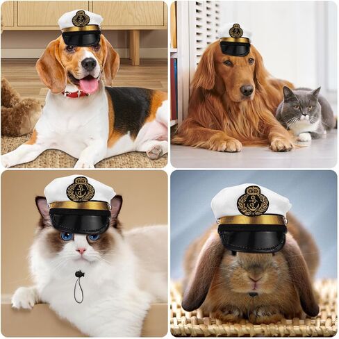 2pcs Captains Sailor Hat For a Dog, Cat Captain Hat Puppy Dog Captains Outfit Halloween Cosplay Costume Photo Props in Saudi Arabia