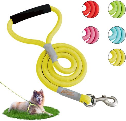 مقود للكلاب بطول 4 أقدام مع مقبض مبطن مريح للكلاب الصغيرة والمتوسطة والكبيرة والجرو Laisse Pour Chien (4FT-0.28 بوصة (عبوة من قطعة واحدة) وردي S) in Kuwait