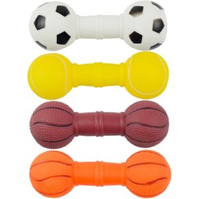 ULTECHNOVO 4pcs Molars for Small Style Funny Cleaning Toys Barbell Latex Grinding Ball Vinyl Teething Playthings Interactive Design Chew Puppy Resistant Molar Toy Bite Rubber