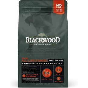 بلاكوود أغذية الحيوانات الأليفة 22277 لجميع مراحل الحياة، النظام الغذائي اليومي، وجبة لحم الضأن ووصفة الأرز البني، 5 رطل. in Kuwait