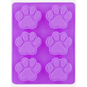 Silicone Mold Dog Bone Paw Homemade Treat, Puppy Dog Paw Shaped, Reusable Molds, Suitable for Microwave Oven, Refrigerator(Dog Bone (Red))
