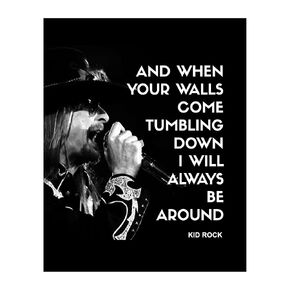 When the Wall Come Down- kid Rock Music Wall Art, Song Lyrics Typographic Photo Print Ideal Music Wall Decor For Home Decor, Office Decor, Studio & Man Cave Decor. Great Gift For Fans, Unframed- 8x10"