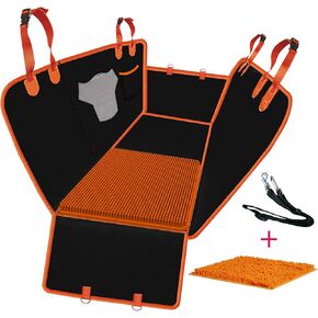 Dog Car Seat Comes with Detachable Sniffle Mat, Dog Hammock for Car Rear Seat with Mesh Window Relief Interactive,Dog Bed Nonslip Mat Waterproof Car Seat Protector for Pet with Belt