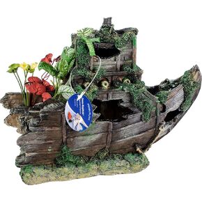 Penn-Plax Sunken Gardens Shipwreck Bow, Large, Multicolor, RR811