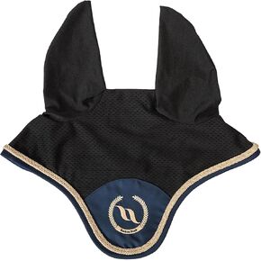 BACK ON TRACK Nights Collection Breathable Mesh Elastic Protective Horse Fly Bonnet with Welltex Technology, Blue Nights, Full