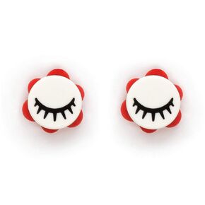 Eyelash Dot Brick Stud Earrings by Re-Do Bricks ® - Collectable Earrings - Hypoallergenic, Coquette, Original and Fun. Great gift idea for Teens, Girlfriends, Party Favors & Souvenirs. Minimalist.