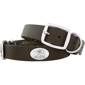 ZEP-PRO Alabama Crimson Tide Brown Leather Concho Dog Collar, Medium
