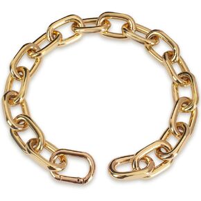 18K Gold Plated Long Link Dog Necklace - Light Metal Chain Fashion Necklace Collar for Medium Large Dogs - 5MM Width Light Metal Chain Pet Necklace (22")