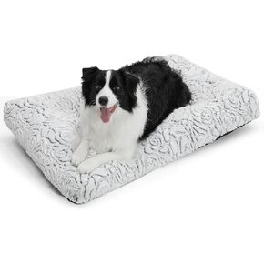 Dog Bed,Orthopedic Foam Plush Dog Bed for Crate Fulffy Comfy Kennel Pad Anti-Slip,42" Dog Bed Sofa Pet Bed for Large,Medium,Small Dogs Breeds,42" x 28",XL,Gray