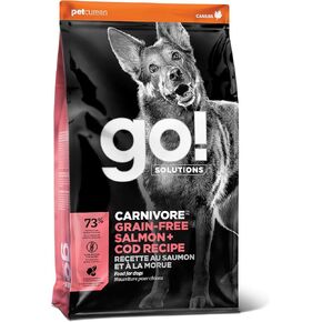 GO! SOLUTIONS Carnivore Protein Rich Dry Dog Food - Grain Free Salmon and Cod Recipe - Complete & Balanced Nutrition for All Life Stages, 22 lbs