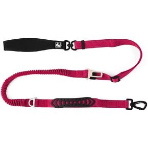 Premium Reflective Dog Leash with 360° Rotating Neoprene Handle - Adjustable from 5ft to 9ft - Secure Car Seatbelt Attachment - Durable Zinc Alloy Hardware (Fuschia)