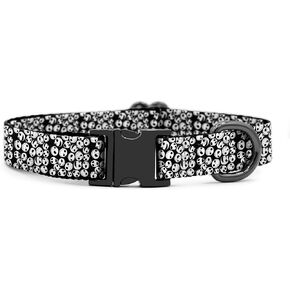 Jack Skellington Dog Collar | Comfortable Nylon Collar with Black Gunmetal Buckles (Medium Collar)