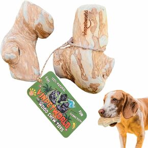 VINPETWORLD Dog Chew Toy - Boost Your Dog's Chewing Joy with This Safe, Natural Stick from Real Coffee Wood, Perfect for Your Joyful Four-Legged Friend - Size Medium (Pack of 2)