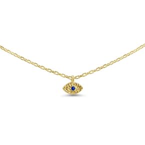 Tiny Greek Evil Eye Protection Necklace in Sterling Silver for Women and Girls