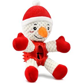 Malier Christmas Squeaky Dog Toys, Durable Latex Rubber Dog Chew Bite Toy Stuffed Dog Toys, Funny Interactive Dog Toys with Crinkle Paper for Puppy Small Medium Pets Dogs (Elk)