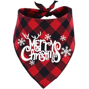 Dog Christmas Bandana Classic Buffalo Plaid Pets Scarf Triangle Bibs Kerchief for Small Medium Large Dogs Cats Pets
