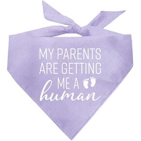 My Parents are Getting Me A Human Baby Announcement Dog Bandana (Baby Blue, OS 109)