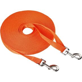 مقود ثينك بت نايلون للكلاب بمقبض، مشبكين معدنيين على شكل حرف D بطول 66 قدم، مقود خفيف الوزن طويل للغاية للكلاب والقطط الصغيرة والمتوسطة الحجم، برتقالي in Kuwait