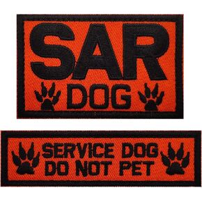 Service Dog Do not Pet Embroidered Patch,Search and Rescue SAR Dogs Training Patches Tactical Gear Military Badge Decorative Applique with Hook and Loop Fastener Backing for Vest Harness Collar